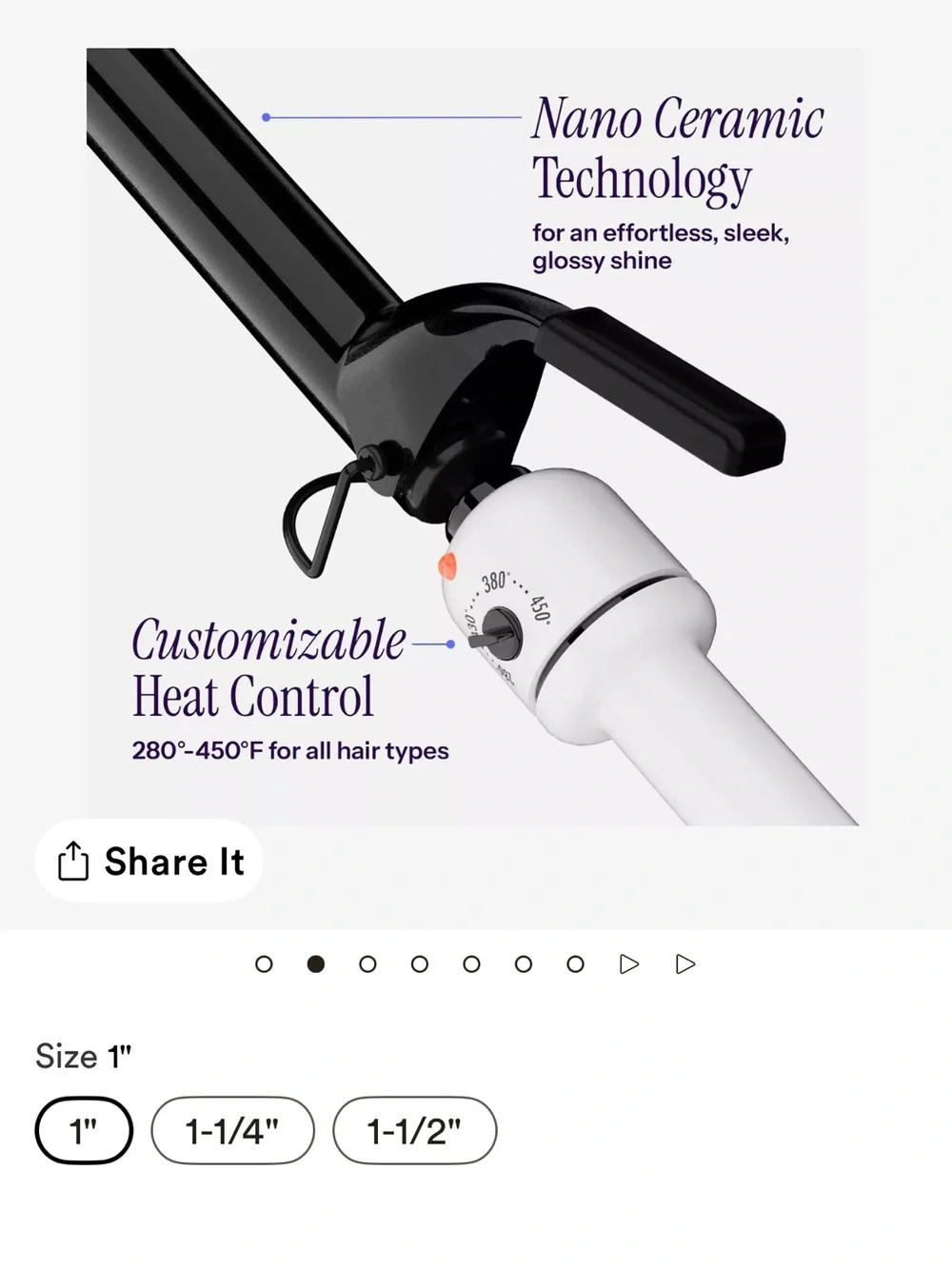 Hot Tools White & Black Nano Ceramic Curling Iron - 1 Inch Barrel